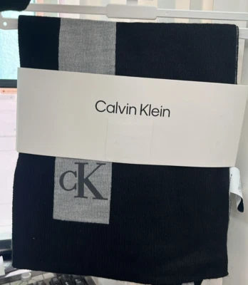 New Calvin Klein Men Scarf Black/Gray new - Image 1 of 2