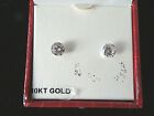Round Cz And 10k Gold Earrings - New In Box