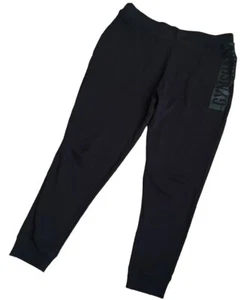 Men’s Gymshark Cuffed Jogger Sweatpants Solid Black Pockets Drawstring Size 2XL - Picture 1 of 4