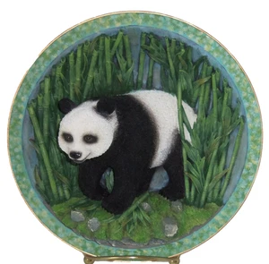 Oso Panda Gigante Placa Coleccionista 3D Gris Roca Amy Addy De Colección - Imagen 1 de 3