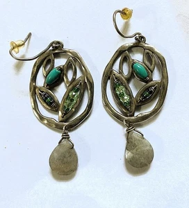 SILPADA Sterling Silver 925  TURQUOISE & LABRADORITE Earrings - Picture 1 of 2