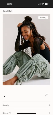 Free People Big Sky Parachute Cargo Pants Olive Green Medium - Image 1 of 4