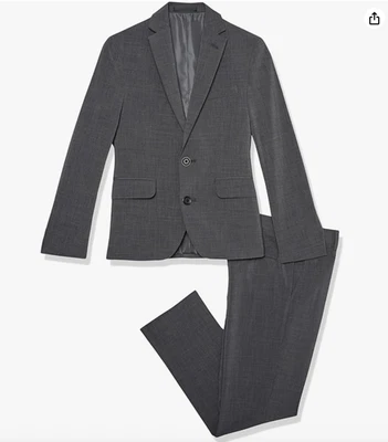 Traje formal Kenneth Cole Reaction para niños 2 piezas calce ajustado talla 10, carbón Foto 1 de 4