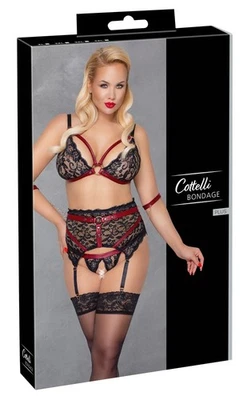 Cottelli Collection BH Set Bondage XL - 4XL Hot Fashion Sexy Dessous Schwarz - Bild 1 von 4