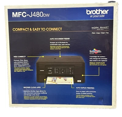Brother Work Smart Series Print - Copy - Scan - Fax MFC-J480DW Color Inkjet - Image 1 of 4