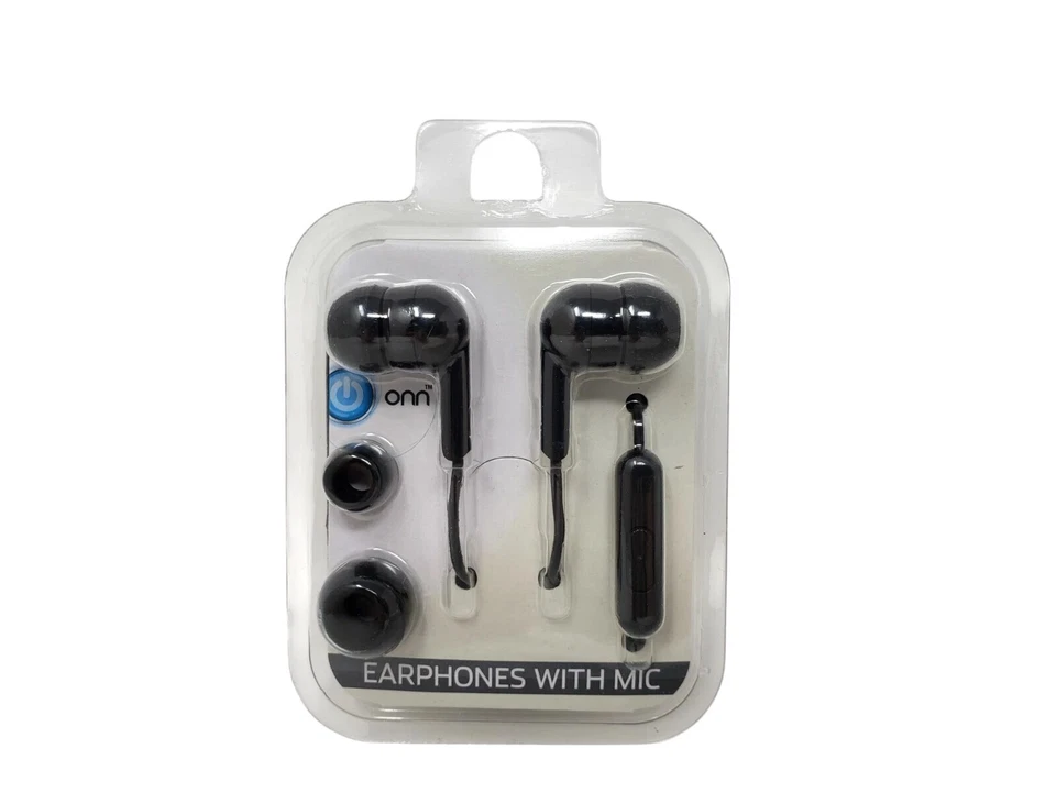 Onn Earphones With Mic and 3 Different Ear Tips - New - Image 1 of 1