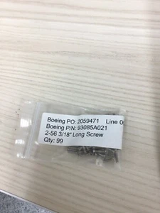 93085A021 LONG SCREW 2-56 3/18" (LOT OF 99) - Picture 1 of 1