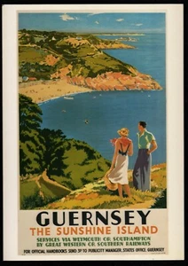 Guernsey The Sunshine Island Railway Advertising Postcard - Picture 1 of 2