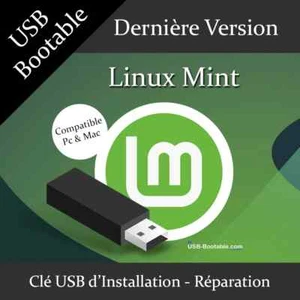 Clé USB Bootable Linux Mint + Guide d'utilisation - Photo 1/1
