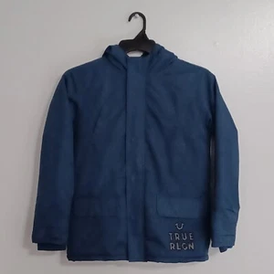 True Religion Boys Jacket MEDIUM Blue Full-Zip Hoodie Designer Youth - Picture 1 of 7