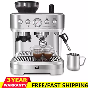 Semi Automatic Espresso Machine Coffe Machine Cafe Maker w/ Grinder Milk Frother - Picture 1 of 12