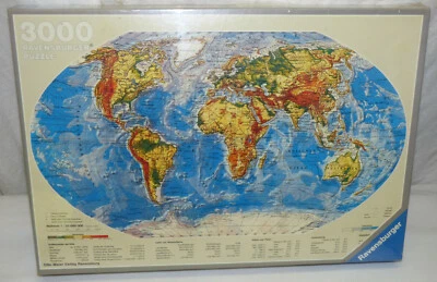 NIB Sealed Ravensburger World Map Globe 3000 Pc Jigsaw Puzzle 17024 1 Vtg 1985 - Image 1 of 4