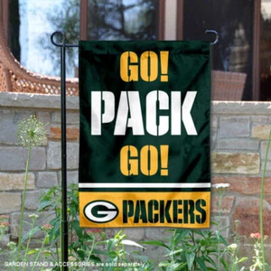 Green Bay Packers Go Pack Go Garden Yard Banner Flag - Picture 1 of 4
