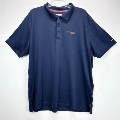 Columbia PFG Men’s 2XL Blue Henley Shirt Collared Short Sleeve Omni Shade XXL - Image 1 of 4