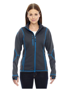 North End Womens Pulse Textured Bonded Fleece Jacket with Print (78681) Color: C - Picture 1 of 5