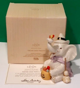 LENOX TRUNK and TREATS ELEPHANT sculpture HALLOWEEN WITCH -- NEW in BOX with COA - Picture 1 of 10