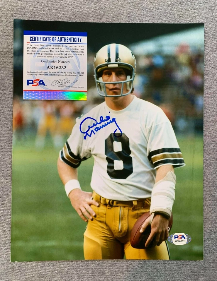 NEW ORLEANS SAINTS- ARCHIE MANNING AUTOGRAPH 8x10 PORTRAIT PHOTO PSA/DNA AK16232 - Image 1 of 1