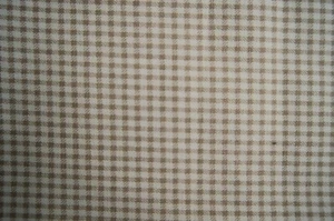 1/2 Yard Beige White Gingham Cotton Upholstery Fabric 21" X 44" - Picture 1 of 2
