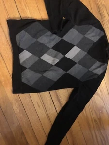 ALFANI V-AUSSCHNITT PULLOVER SCHWARZ MULTI JUNGEN GR. S LEICHT GEBRAUCHT - Bild 1 von 4