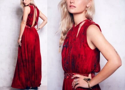 TAN RARO $363 IMPRESIONANTE Vestido de Diosa de Cuero Free People x Cecilia De Bucourt S Foto 1 de 4