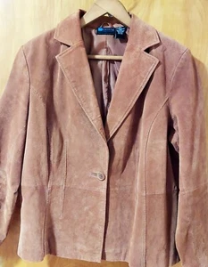 Damen Echt Leder Jacke Ein Knopf Braun Hellbraun Größe 1X Relativity - Fehler - Bild 1 von 11
