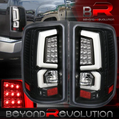 For 2007-2014 Sierra 2500HD 3500HD Black Clear LED Brake Stop Tail Lights Lamps - Image 1 of 4