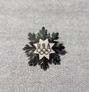 Team USA Official Winter Olympics Lapel Pin Button Snowflake Rings Silver Medal - Picture 1 of 4