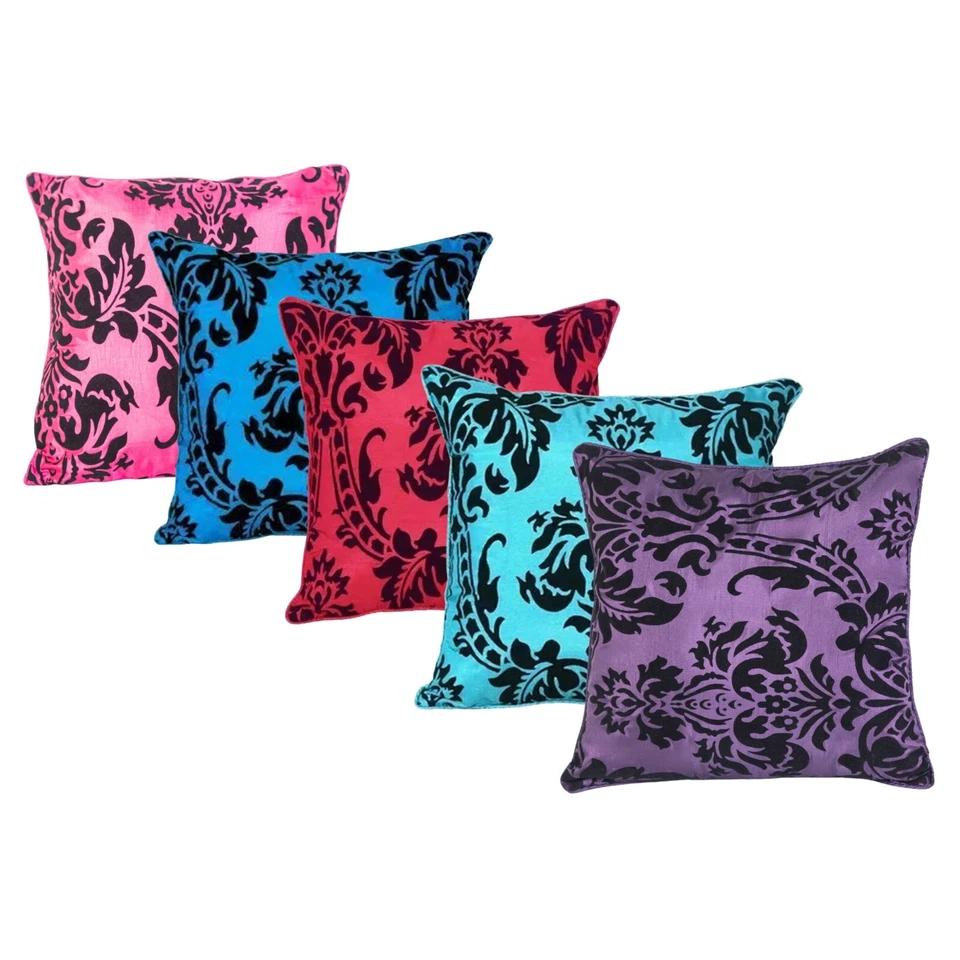 CUSHION COVERS PACK OF 2 or 4 LUXURY ENGLISH DAMASK FLOCK 17"X17" - Image 1 of 1