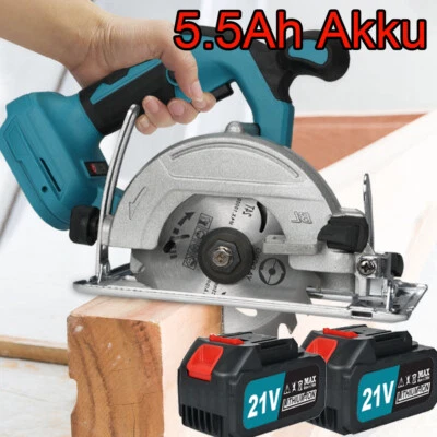 5.5Ah Akku Elektrische Handkreissäge Kabellos Kreissäge Säge Bürstenlosen 125mm - Bild 1 von 4