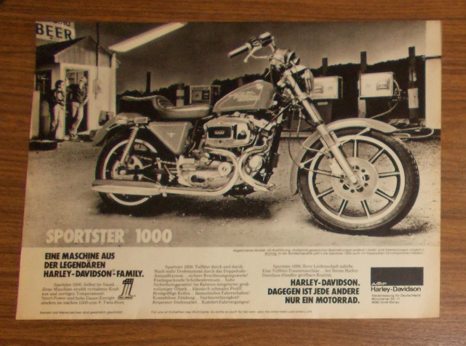 Seltene Werbung HARLEY-DAVIDSON SPORTSTER 1000 - Legendär 1979 - Bild 1 von 1