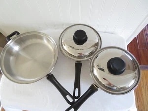 Vintage 5 Pc. VAPOR-SEAL 304 Stainless Pans Lids Skillet - Picture 1 of 6