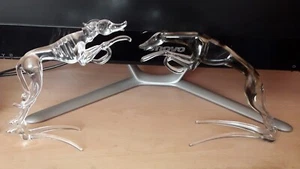 TWO GLASS LEAPING GREYHOUNDS MAKE SURE YOU READ DESCRIPTION - Picture 1 of 9
