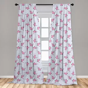 Cat Lover Microfiber Curtains 2 Panel Set for Living Room Bedroom in 3 Sizes - Picture 1 of 2