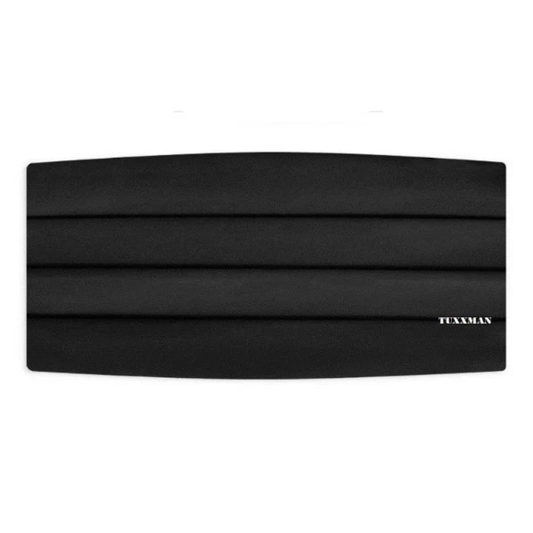 New Men's Big and Tall Pleated Adj. 46"-62" Black Satin XXL Cummerbund TUXXMAN - Image 1 of 1