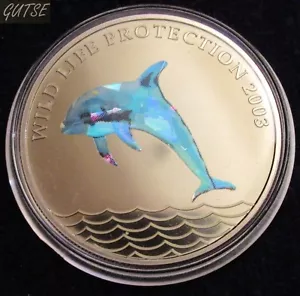 CONGO DEM. REP., 5 FRANCOS 2003, DELFÍN, HOLOGRAMA, SIN CIRCULAR - Imagen 1 de 2