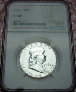 1961 Proof PF69 Franklin Silver Half Dollar PF 69 Graded by NGC - Picture 1 of 4