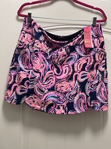 NWT LILLY PULITZER LUXLETIC SABBIA SKORT UPF50+ FLOCK TO THE TOP SIZE XL