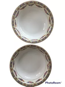 2 Normandie von Epiag 10" RUNDE Serviergemüseschalen Tschechoslowakei Vintage - Bild 1 von 9