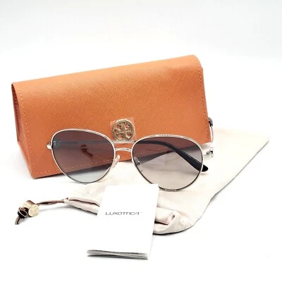 Gafas de sol Tory Burch para mujer Aviator TY6082 31618G plateadas con caja y bolsa 56-14-140 Foto 1 de 4