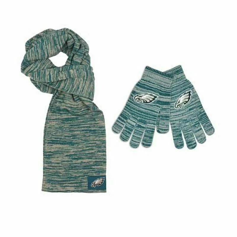 Mezcla de colores Philadelphia Eagles bufanda y guantes NFL puntas de mensajes de texto mezcla de colores Foto 1 de 1
