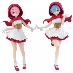 FuRyu Re:Zero SSS Figure Rem and Ram Red Hood Set of 2 From Japan - Picture 1 of 3