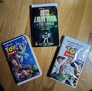 Lot of 3 VHS~ Toy Story 1 & 2  & Buzz Lightyear of Star Command Disney Pixar - Picture 1 of 3