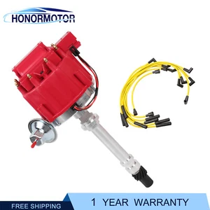 Distributor & Spark Plug Wires Ignition Combo For Chevy SBC 350 BBC 454 HEI New - Picture 1 of 8