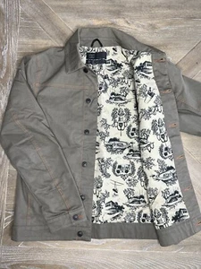 Men’s DC Shoes 10k Non-Hooded Jacket Tan Brown Small Metal Button Down - Picture 1 of 9