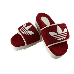 Gucci x Adidas Women's GG Platform Sandal Red & White Cotton Sponge Size 36 - Picture 1 of 11