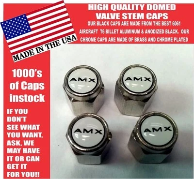 AMC AMX American Motors Chrome Valve Stem Caps -Very Nice! Unique! - Image 1 of 4