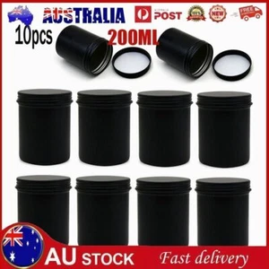 10Pcs Black Candle Making Tins 200ml Empty Storage Jars with Screw Lid AU - Picture 1 of 9