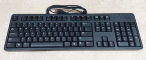 Dell Slim USB Keyboard Black US QWERTY Wired KB212-B 05P02F 5P02F KB4021 TESTED - Picture 1 of 3