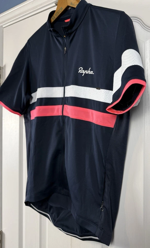 Jersey Rapha Brevet ligero cremallera ciclismo para hombre talla XL azul marino/rosa nuevo sin etiquetas Foto 1 de 4