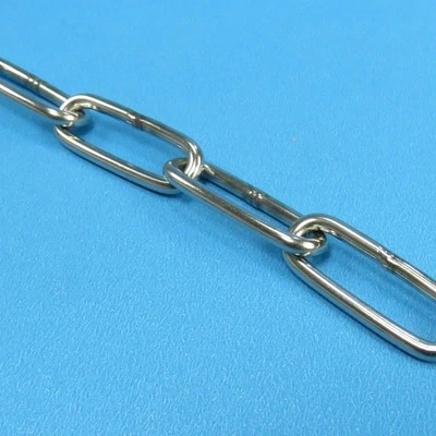 HÖRR EDELSTAHL 1 m Edelstahl Kette Ø 3 mm V4A A4 Langgliedrig DIN 763 Lang 100 cm Kalibriert